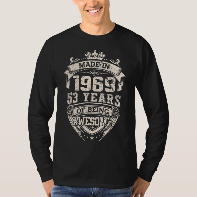 Gebildet 1969 53 Jahre Phantastisch T-Shirt (Vorderseite)