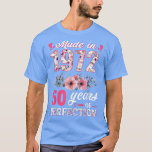 Gebildet 1972 florales 50-jähriges 50-jähriges Geb T-Shirt
