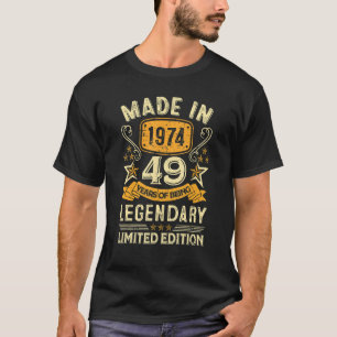 Gebildet 1974 49 Jahre alt 49 Jahre Geburtstag T-Shirt