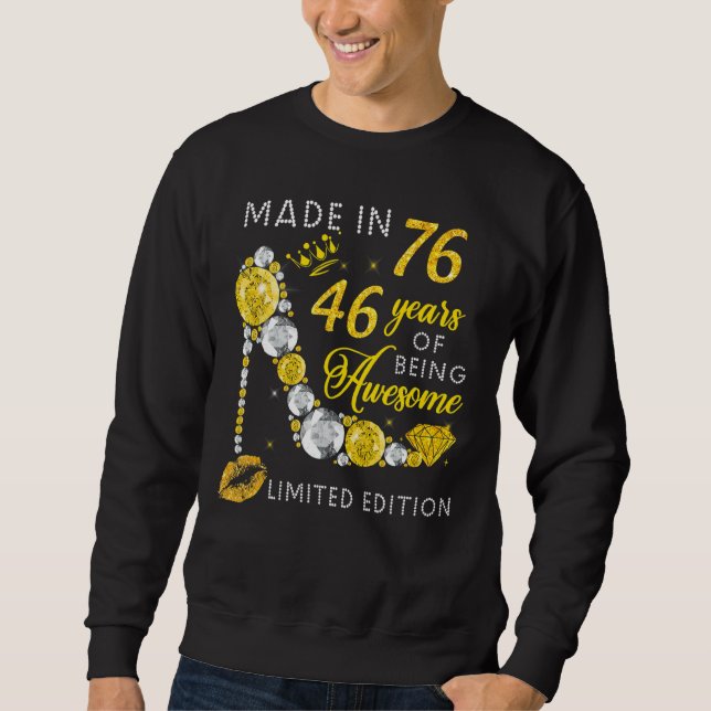 Gebildet 1976 46 Jahre Phantastisch Sweatshirt (Vorderseite)