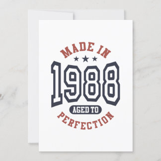 Gebildet 1988 mit vollkommenem Geburtstagsgeschenk Einladung