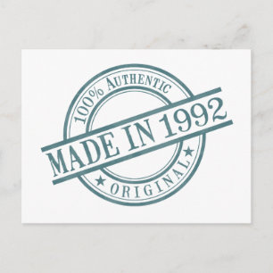 Gebildet 1992 Briefmarke-Logo für die Runde Gummi Postkarte