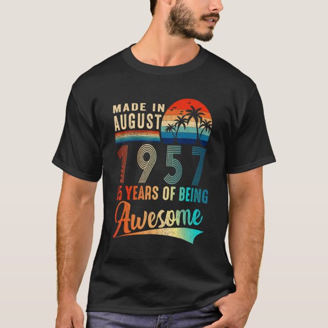 Gebildet im August 1957 65 Jahre Phantastischer Vi T-Shirt (Vorderseite)