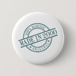 Gebildet im Jahr 2000 Geburtstag Rubber Briefmarke Button