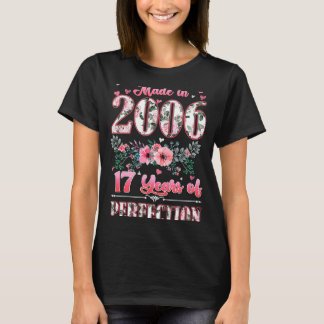 Gebildet im Jahr 2006 floral 17 Jahre alt 17. Gebu T-Shirt