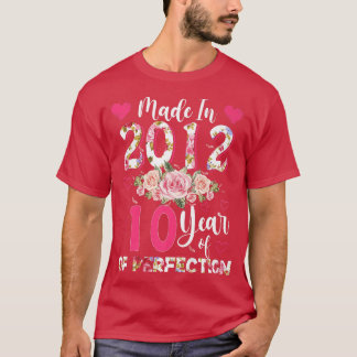 Gebildet im Jahr 2012 florale 10-jährige 10-jährig T-Shirt