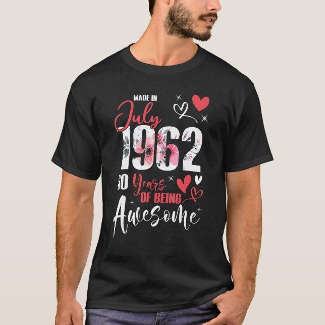 Gebildet im Juli 1962 60 Jahre Phantastisch 60 Jah T-Shirt (Vorderseite)