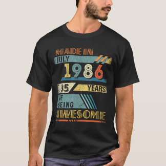 Gebildet im Juli 1986 35 Jahre alt 35 Jahre Geburt T-Shirt