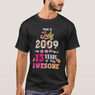 Gebildet im Juli 2009 mein Geburtstag 13 Jahre alt T-Shirt