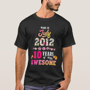 Gebildet im Juli 2012 mein Geburtstag 10 Jahre alt T-Shirt