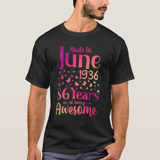 Gebildet im Juni 1936 86 Jahre Phantastisch 86. B T-Shirt (Vorderseite)