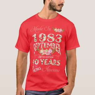 Gebildet im September 1983 Bläserei 40 Jahre alt v T-Shirt