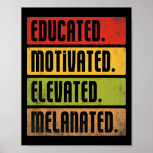 Gebildet Motiviert Erhoben Melaniert Bhm Afro Bla Poster
