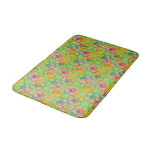 Gebildete Blumenketten in grün Badematte