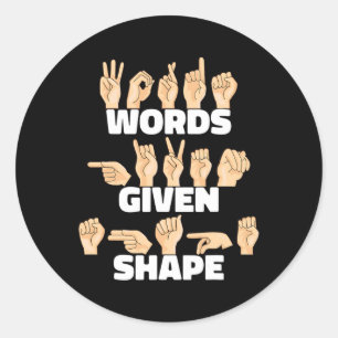 Gebildete Form ASL American Sign Language Runder Aufkleber