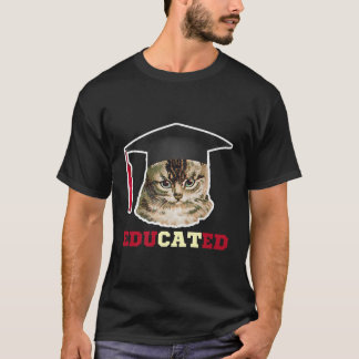 Gebildete Katze in Graduation Cap Funny Grad Gesch T-Shirt