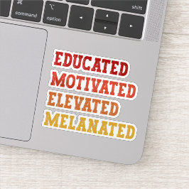 Gebildete motivierte, aufgereifte, melanierte Lehr Aufkleber