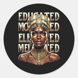 Gebildete motivierte, aufgewachsene melanated Köni Runder Aufkleber