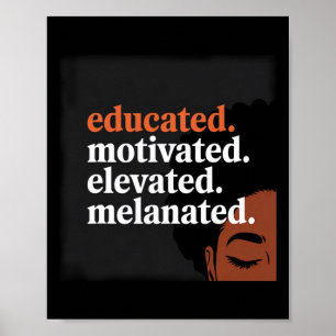 Gebildete motivierte, aufgewachsene Melanation Poster