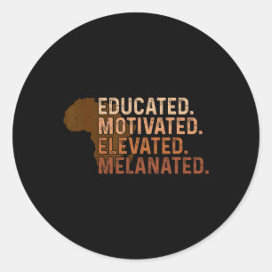 Gebildete motivierte, aufgewachsene Melanation Runder Aufkleber