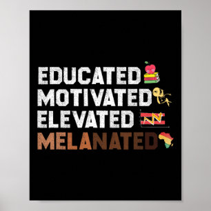 Gebildete motivierte Elevated Melanated African Am Poster