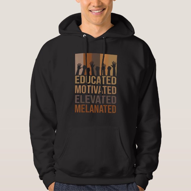 Gebildete motivierte erhöht melanated Junteenth Hoodie (Vorderseite)