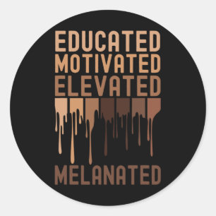 Gebildete motivierte, hoch entwickelte Melanated B Runder Aufkleber