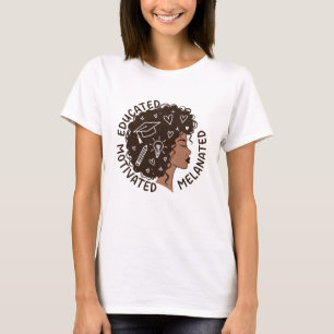 Gebildete Motivierte Melanisierte Schwarze Frau Af T-Shirt
