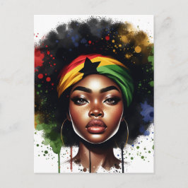 Gebildete Schwarze Königin Melanin Frau HBCU Grad  Postkarte