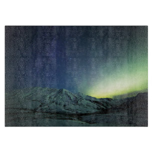 Gebirge   Aurora Borealis & Milky Way Alaska Schneidebrett