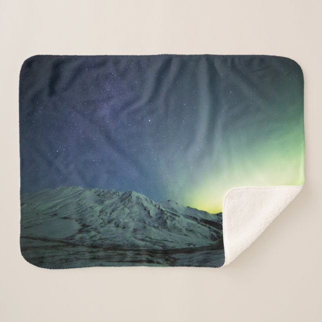 Gebirge | Aurora Borealis & Milky Way Alaska Sherpadecke (Vorderseite (Horizontal))