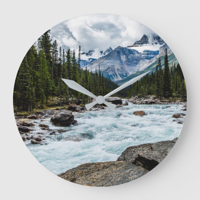 Gebirge | Banff National Park Alberta, Kanada Große Wanduhr (Vorderseite)