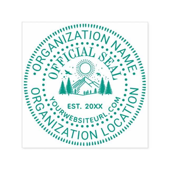 Gebirge Bäume Offizielles Siegel Name Loc URL Est  Permastempel (Design)