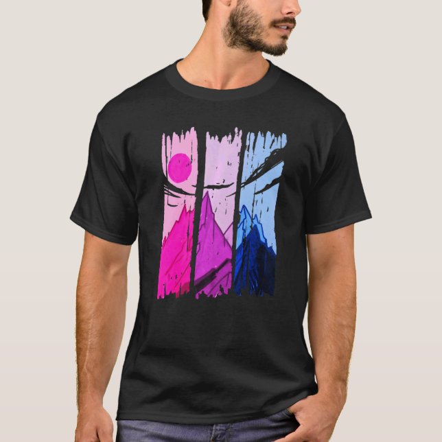 Gebirge Bisexuelle subtile Bi Pride T-Shirt (Vorderseite)