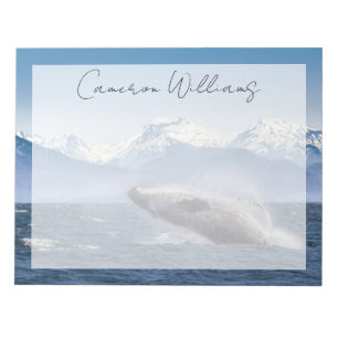 Gebirge Breaching Whale Glacier Bay, Alaska Notizblock