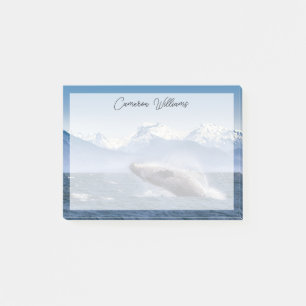 Gebirge   Breaching Whale Glacier Bay, Alaska Post-it Klebezettel