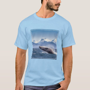 Gebirge   Breaching Whale Glacier Bay, Alaska T-Shirt