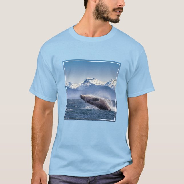 Gebirge | Breaching Whale Glacier Bay, Alaska T-Shirt (Vorderseite)