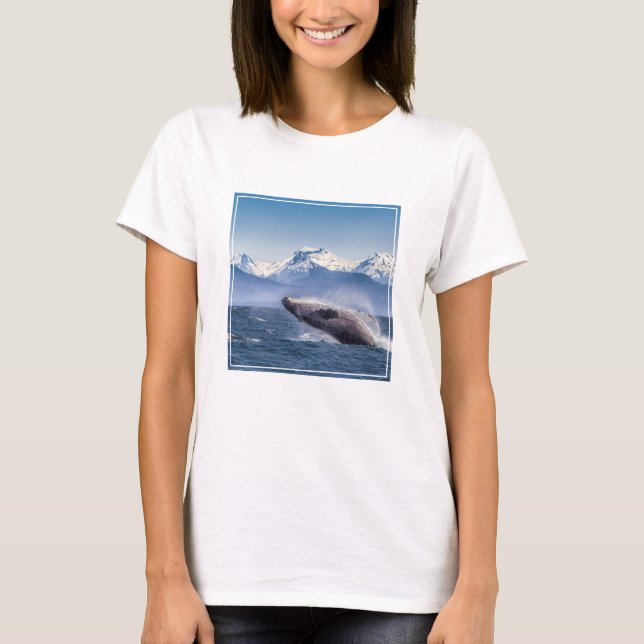 Gebirge | Breaching Whale Glacier Bay, Alaska T-Shirt (Vorderseite)