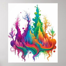 Gebirge des Farbposters Poster