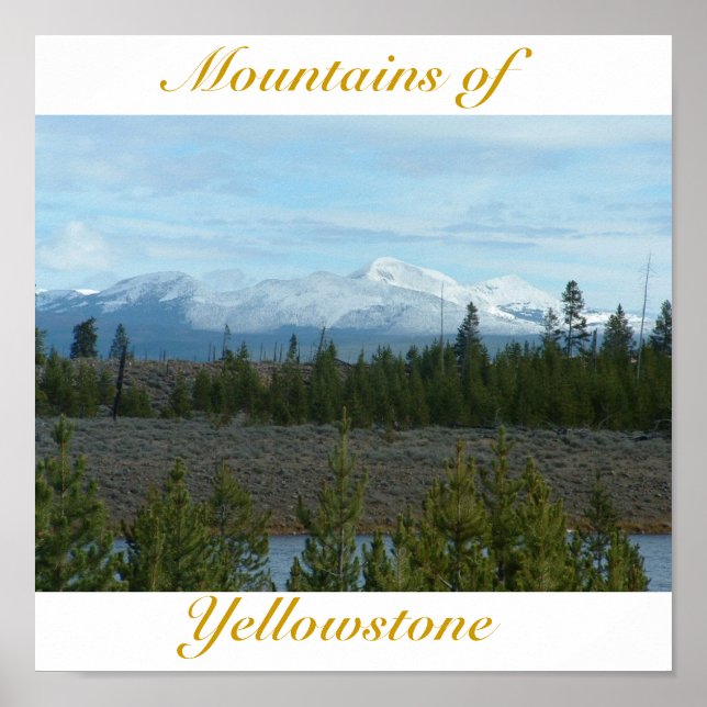Gebirge des Yellowstone-Posters Poster (Vorne)