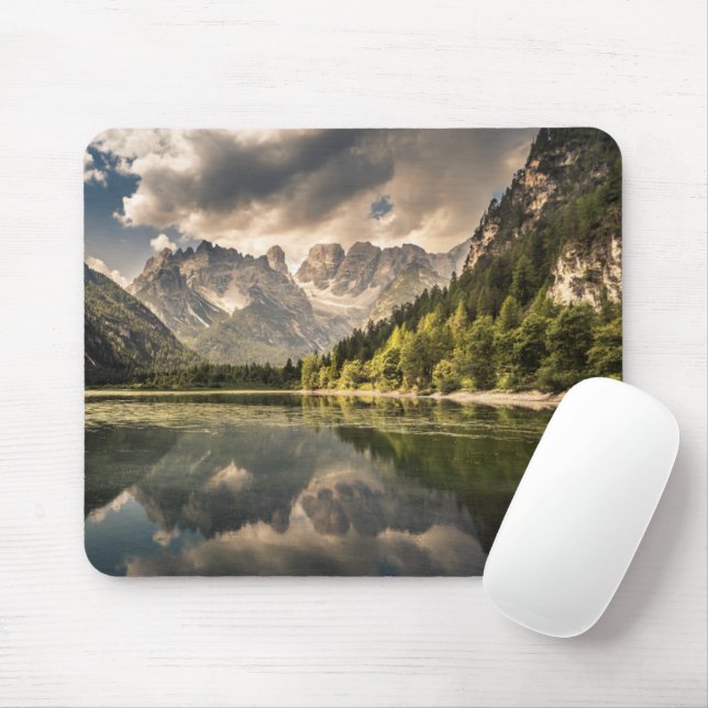 Gebirge | Dürrensee, Dolomiten, Italien Mousepad (Mit Mouse)