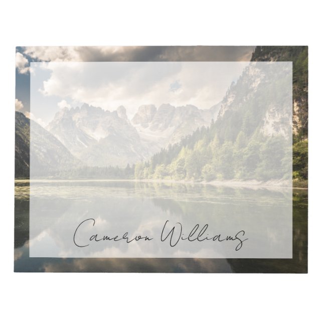 Gebirge | Dürrensee, Dolomiten, Italien Notizblock (Vorderseite)