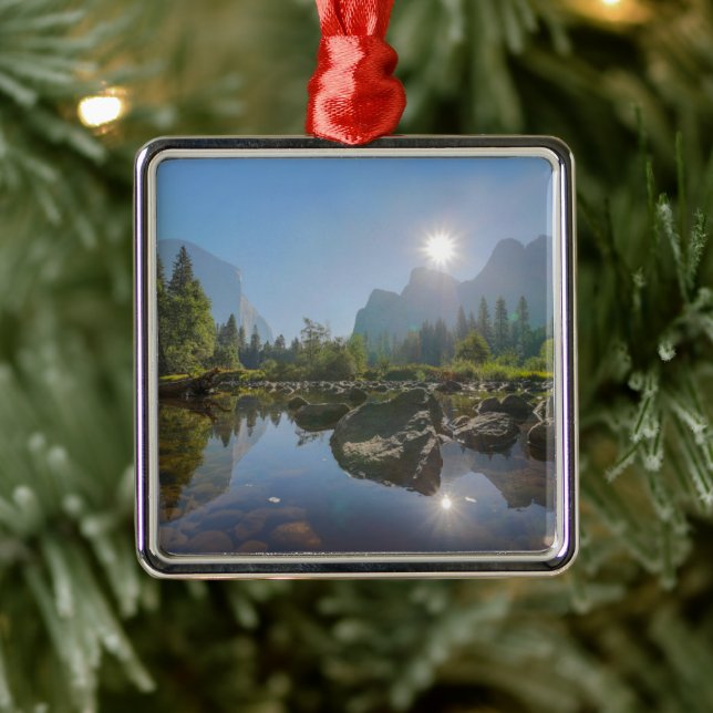 Gebirge | El Capitan Yosemite Park, Kalifornien Ornament Aus Metall (Baum)