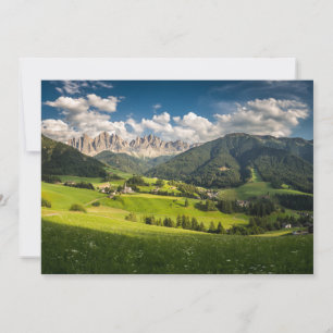 Gebirge Funes Valley, Dolomiten, Italien Dankeskarte
