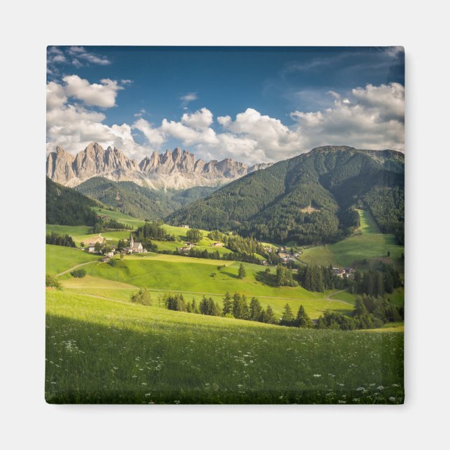 Gebirge | Funes Valley, Dolomiten, Italien Magnet (Vorne)
