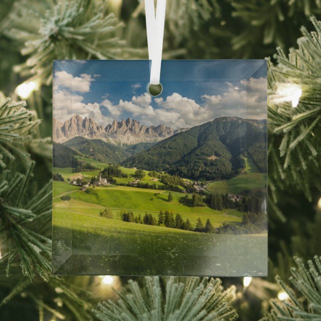 Gebirge | Funes Valley, Dolomiten, Italien Ornament Aus Glas (Insitu)