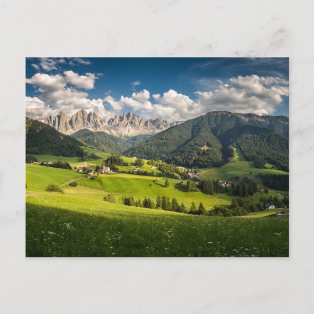 Gebirge | Funes Valley, Dolomiten, Italien Postkarte (Vorderseite)