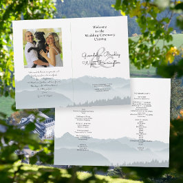 Gebirge geflochtene Hochzeitsprogramm-Foto-Vorlage