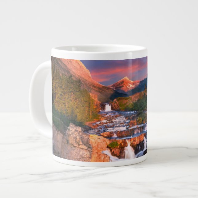 Gebirge | Glacier National Park, Montana Jumbo-Tasse (Vorderseite Links)